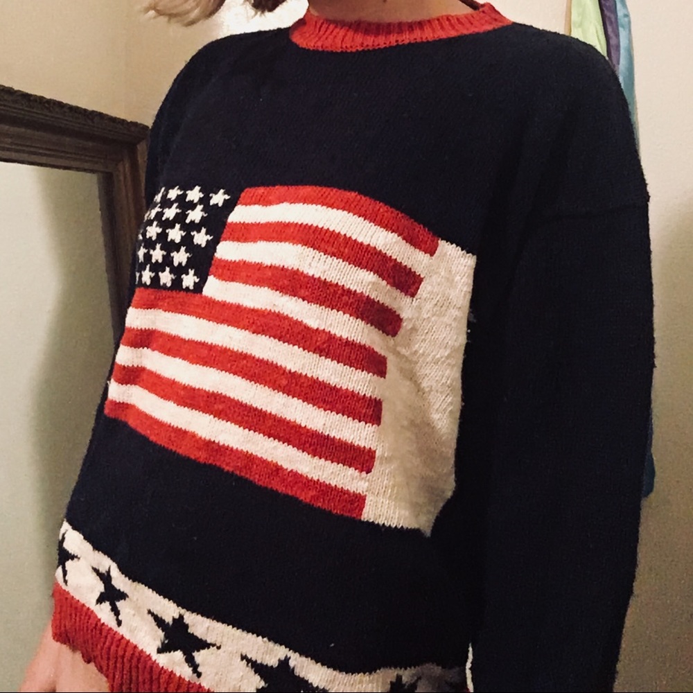 vintage american flag sweater